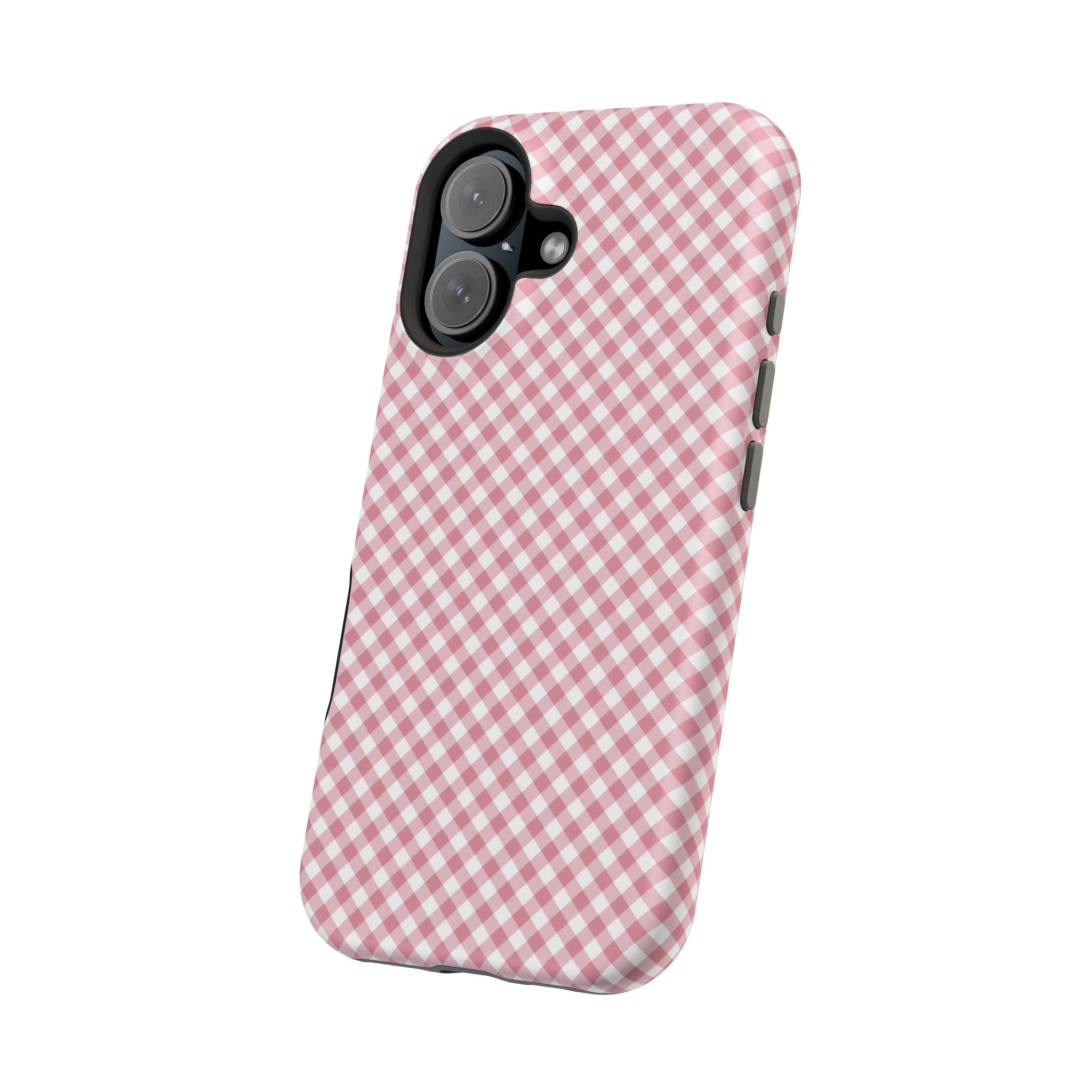 Pink Gingham Magnetic Impact-Resistant Phone Case