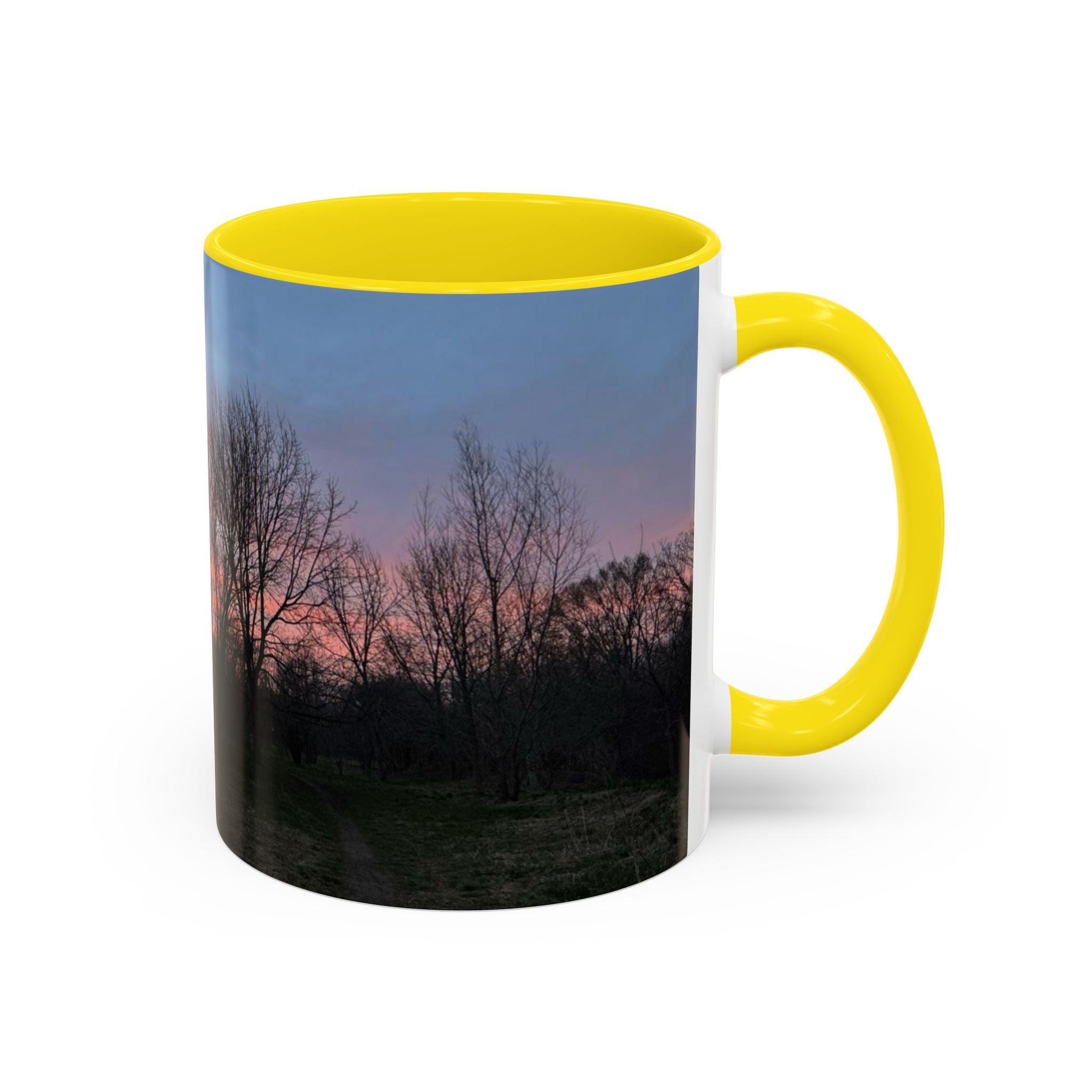 Sunset Silhouette In Derby, UK Coffee Mug — Scenic Tree Silhouette at Dusk (11/15oz)