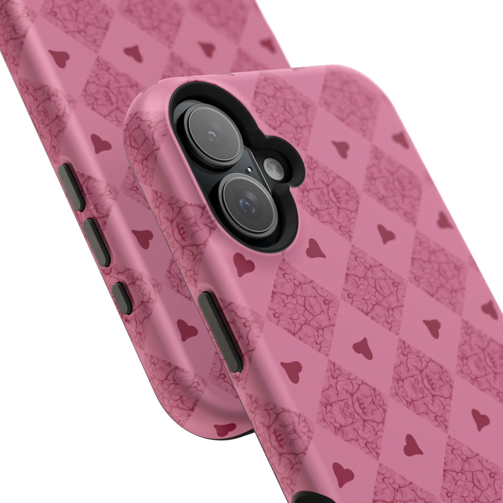 Pink Vintage Hearts Magnetic Impact-Resistant Phone Case