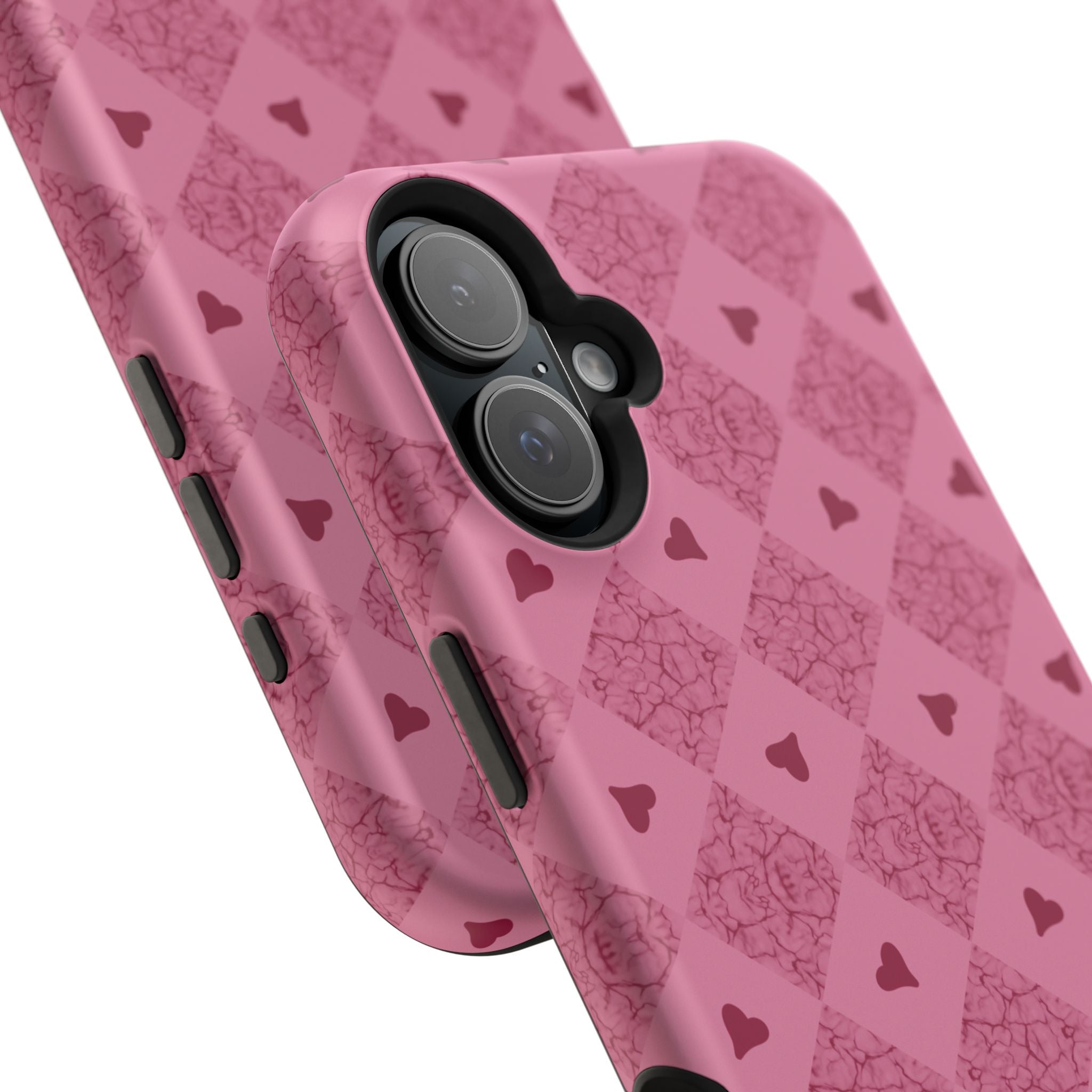 Pink Vintage Hearts Magnetic Impact-Resistant Phone Case