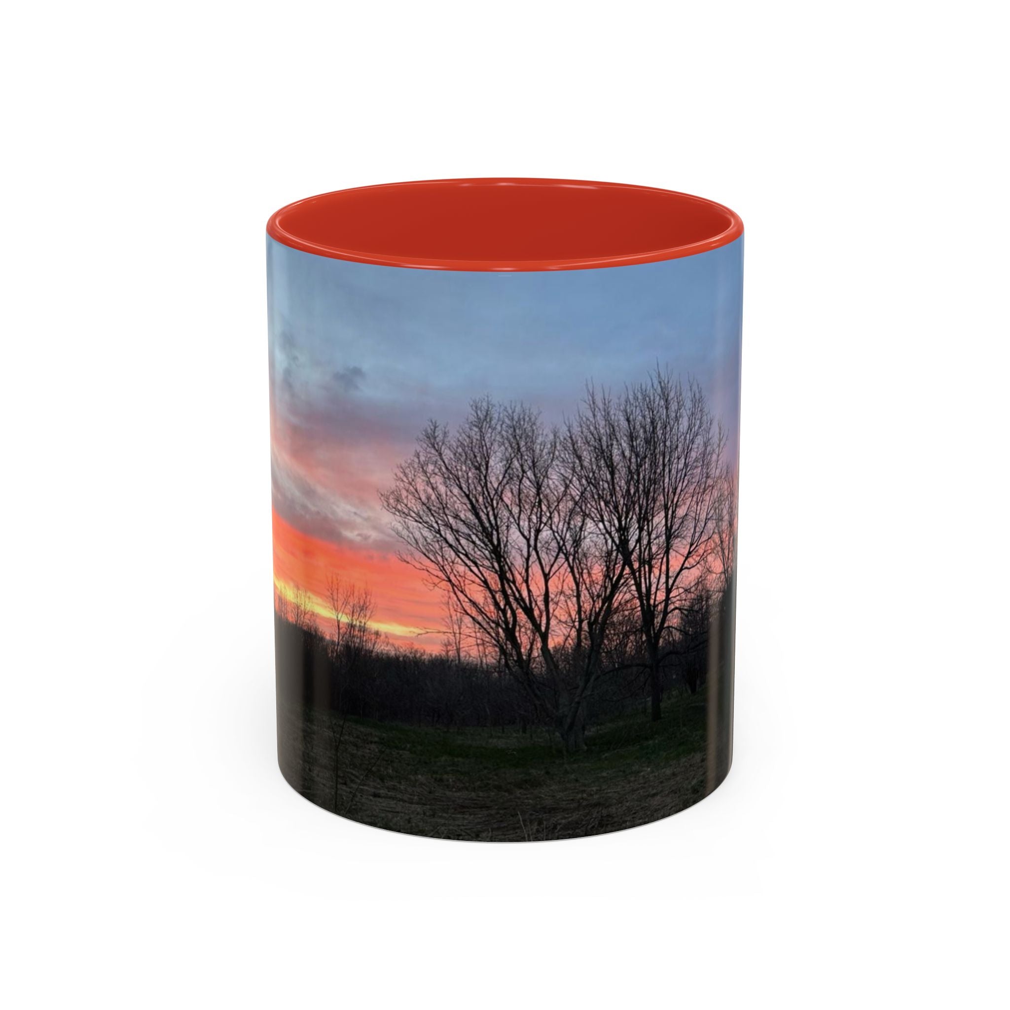 Sunset Silhouette In Derby, UK Coffee Mug — Scenic Tree Silhouette at Dusk (11/15oz)
