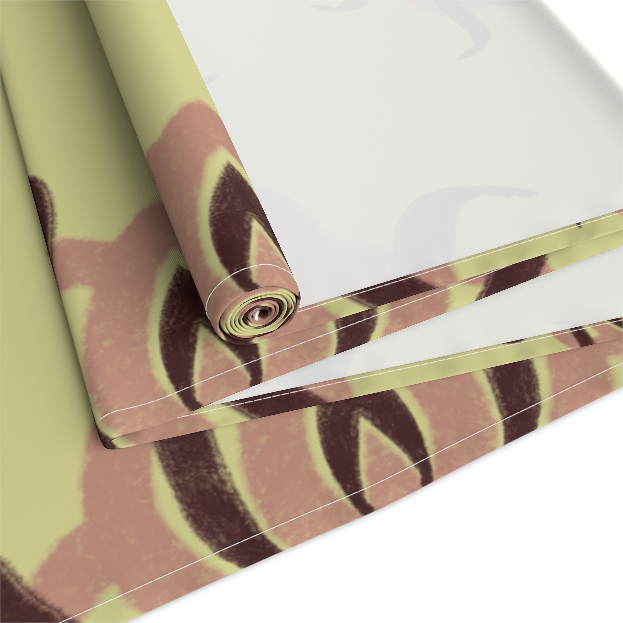 Botanical Sunburst Table Runner — Earth Tone Floral Pattern