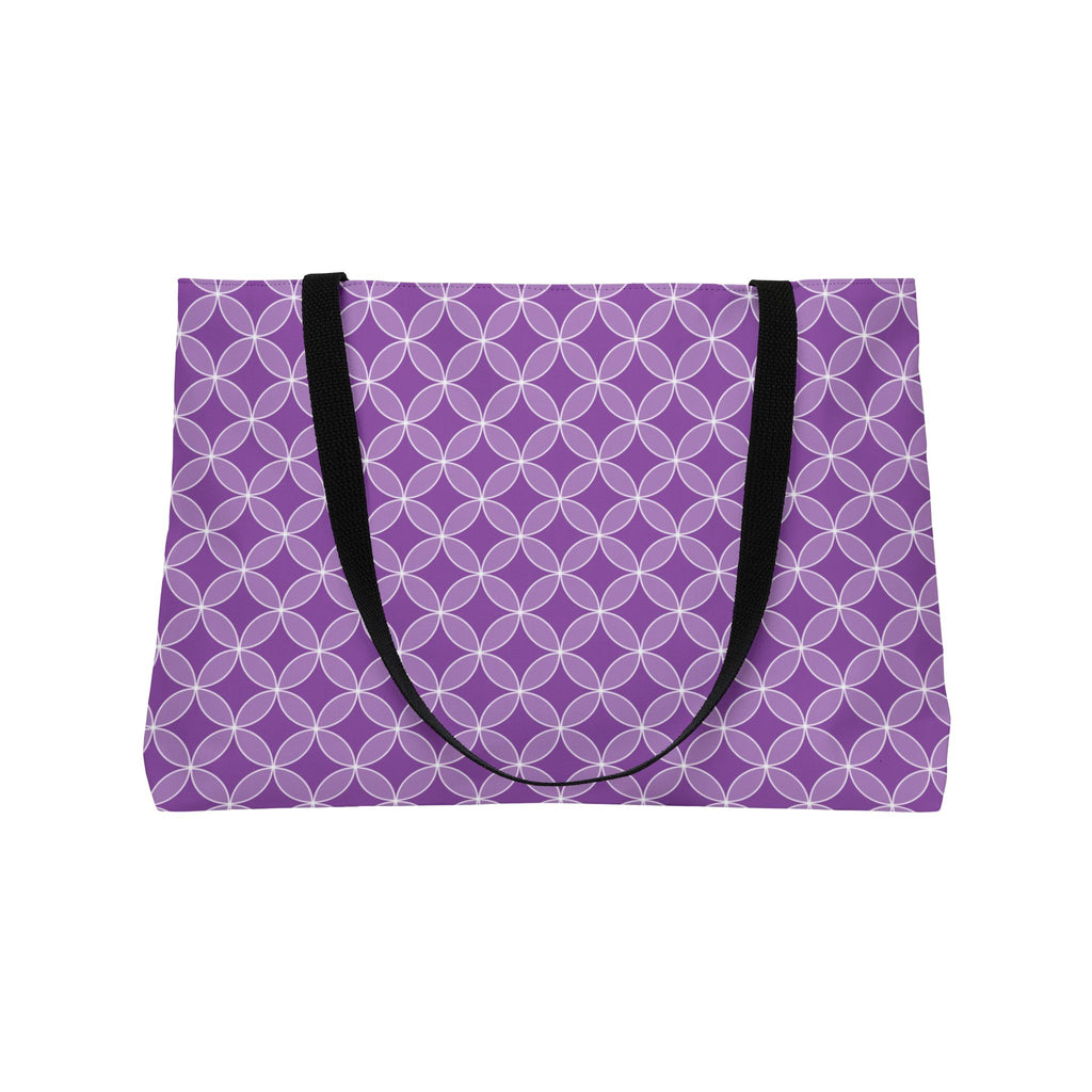 Purple Geometric Weekender Tote — Stylish Large Travel & Beach Bag