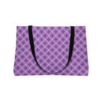Purple Geometric Weekender Tote — Stylish Large Travel & Beach Bag