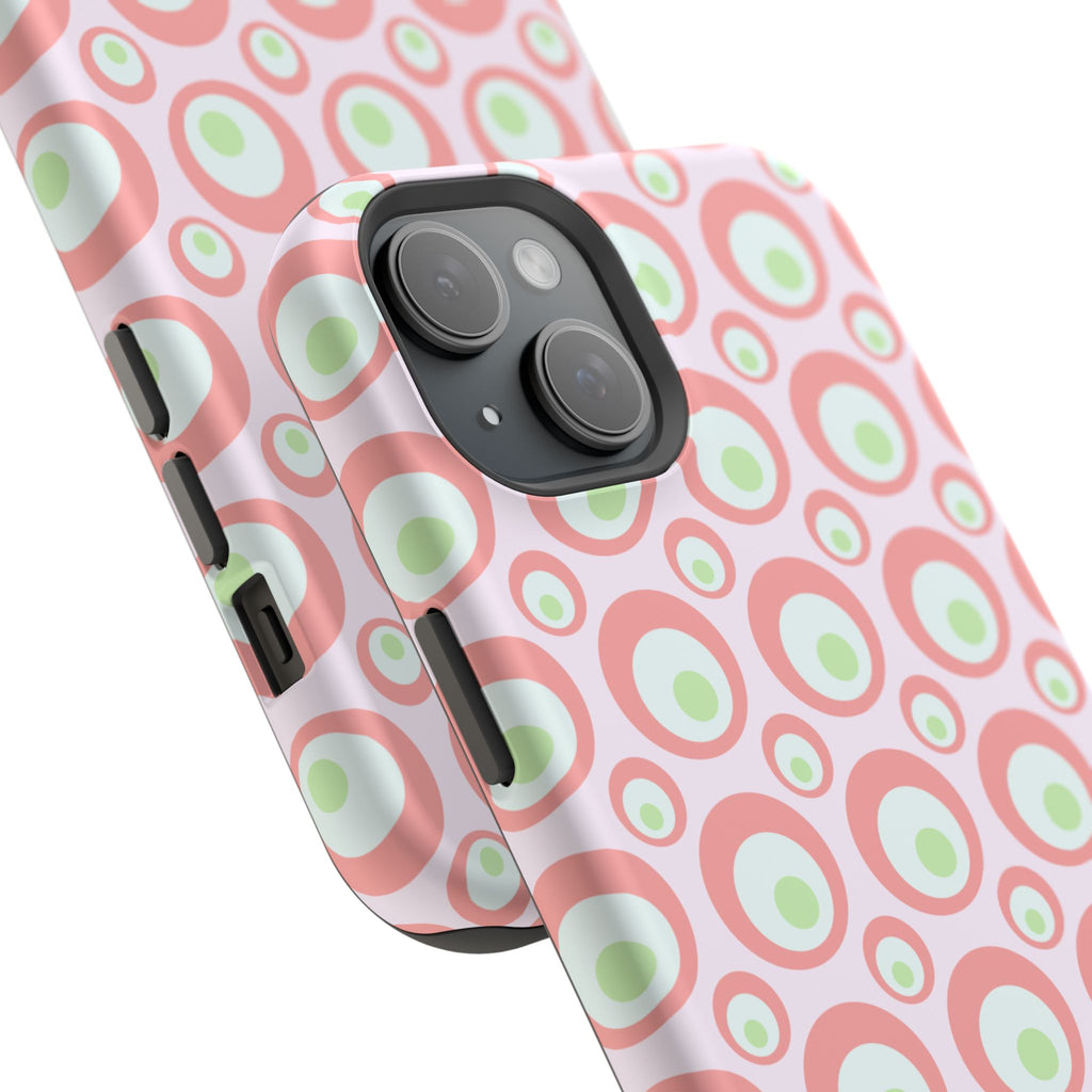 Pink Retro Circles Magnetic Impact-Resistant Phone Case