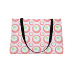 Pink Retro Circle Weekender Tote Bag — Vintage-Inspired Summer Beach Bag