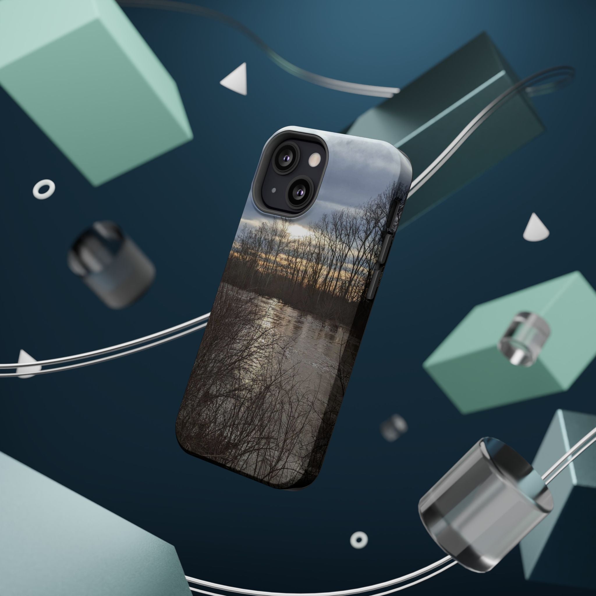 Phone Case — Moody Winter River Landscape Magnetic Impact-Resistant Case