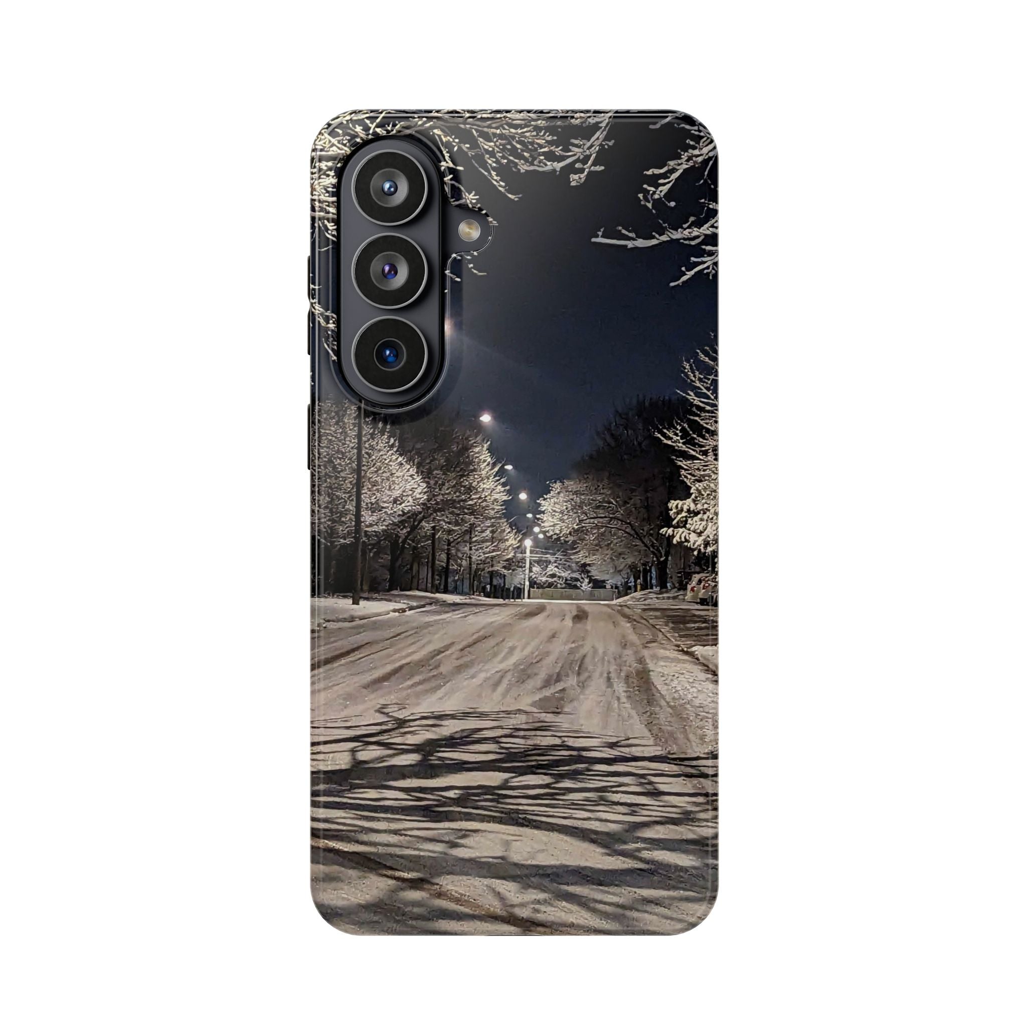 Winter Night Snow Road Magnetic Impact-Resistant Phone Case