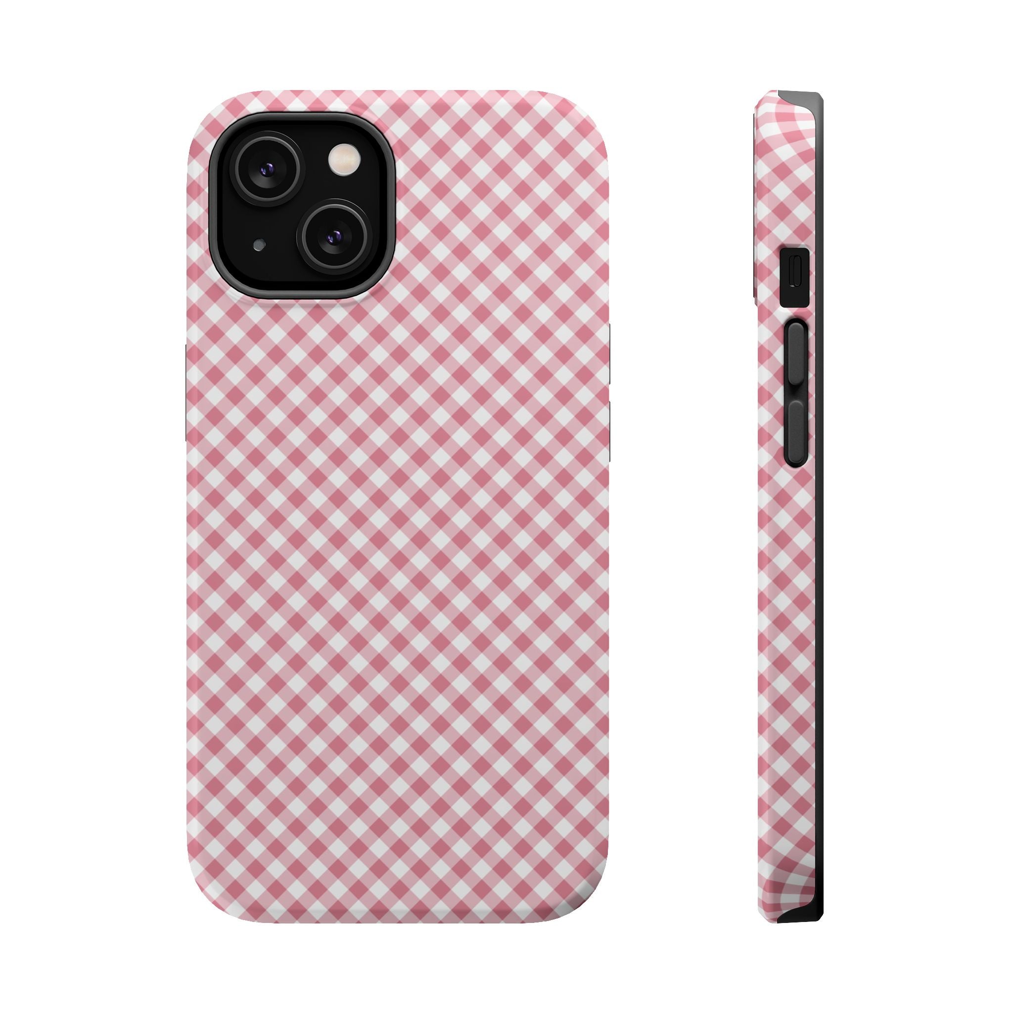 Pink Gingham Magnetic Impact-Resistant Phone Case