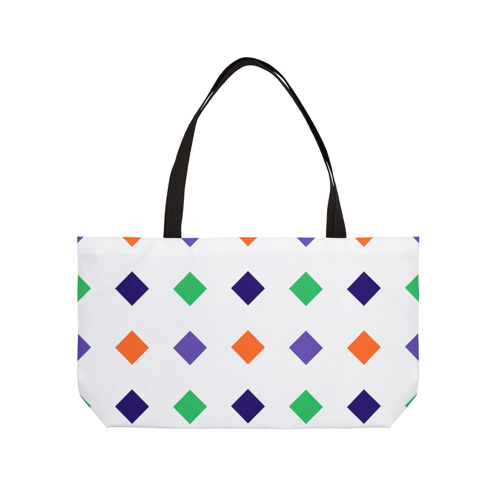 Diamond Dot Weekender Tote Bag — Colorful Geometric Beach & Travel Tote