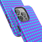 Phone Case — Blue & Purple Gingham Magnetic Impact-Resistant Case
