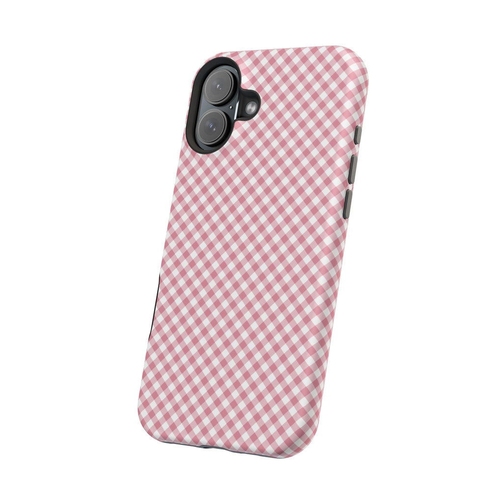 Pink Gingham Magnetic Impact-Resistant Phone Case
