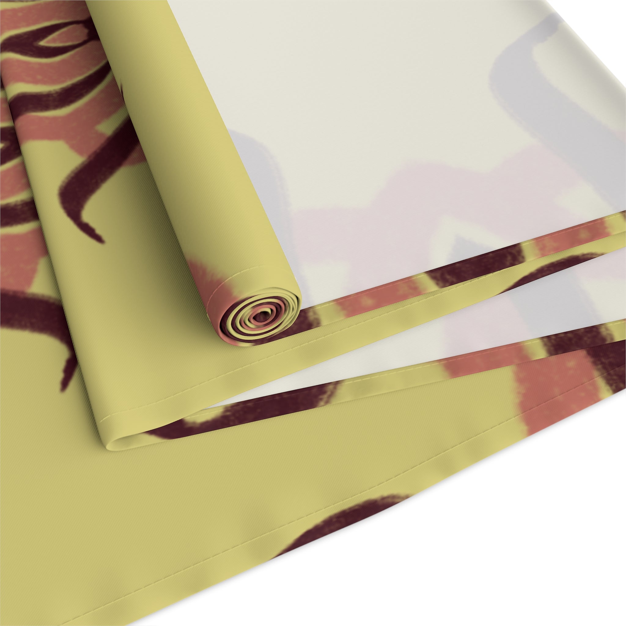 Botanical Sunburst Table Runner — Earth Tone Floral Pattern