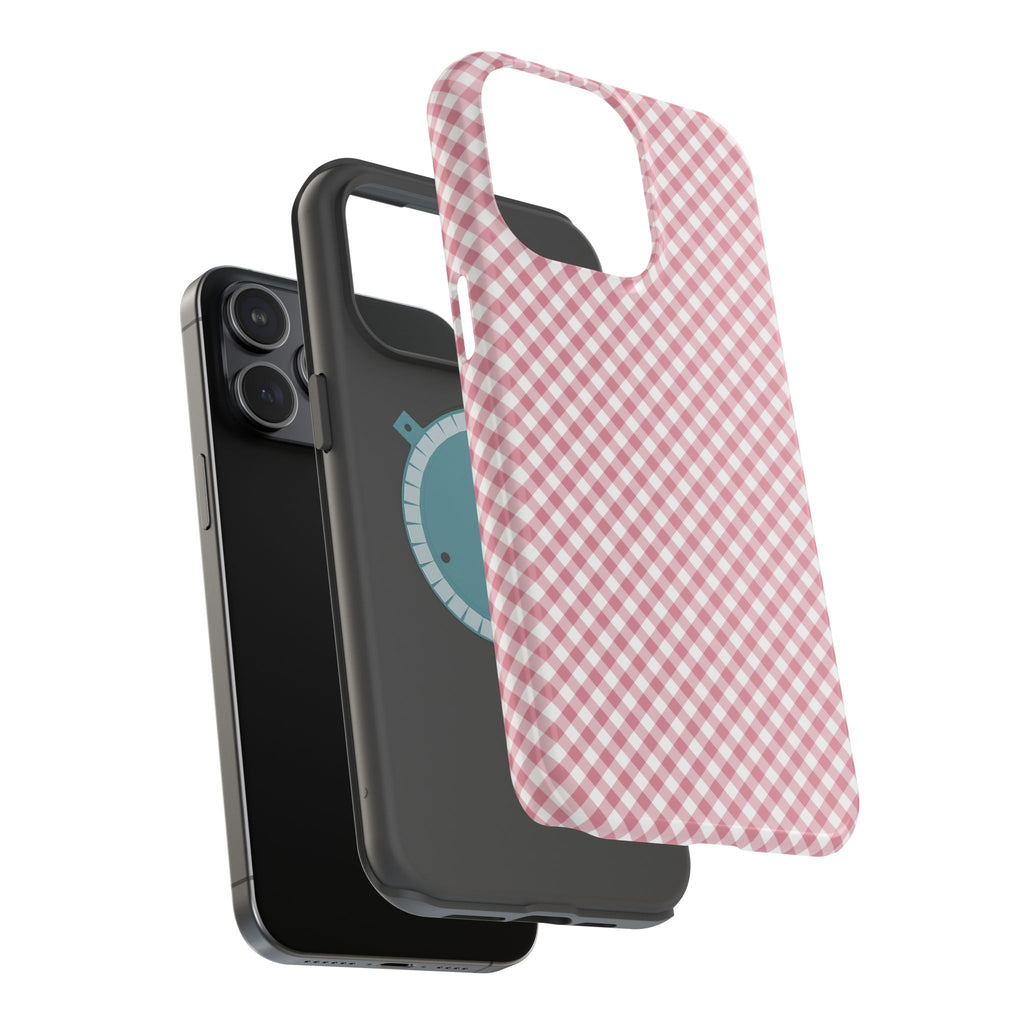 Pink Gingham Magnetic Impact-Resistant Phone Case