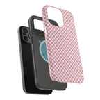 Pink Gingham Magnetic Impact-Resistant Phone Case