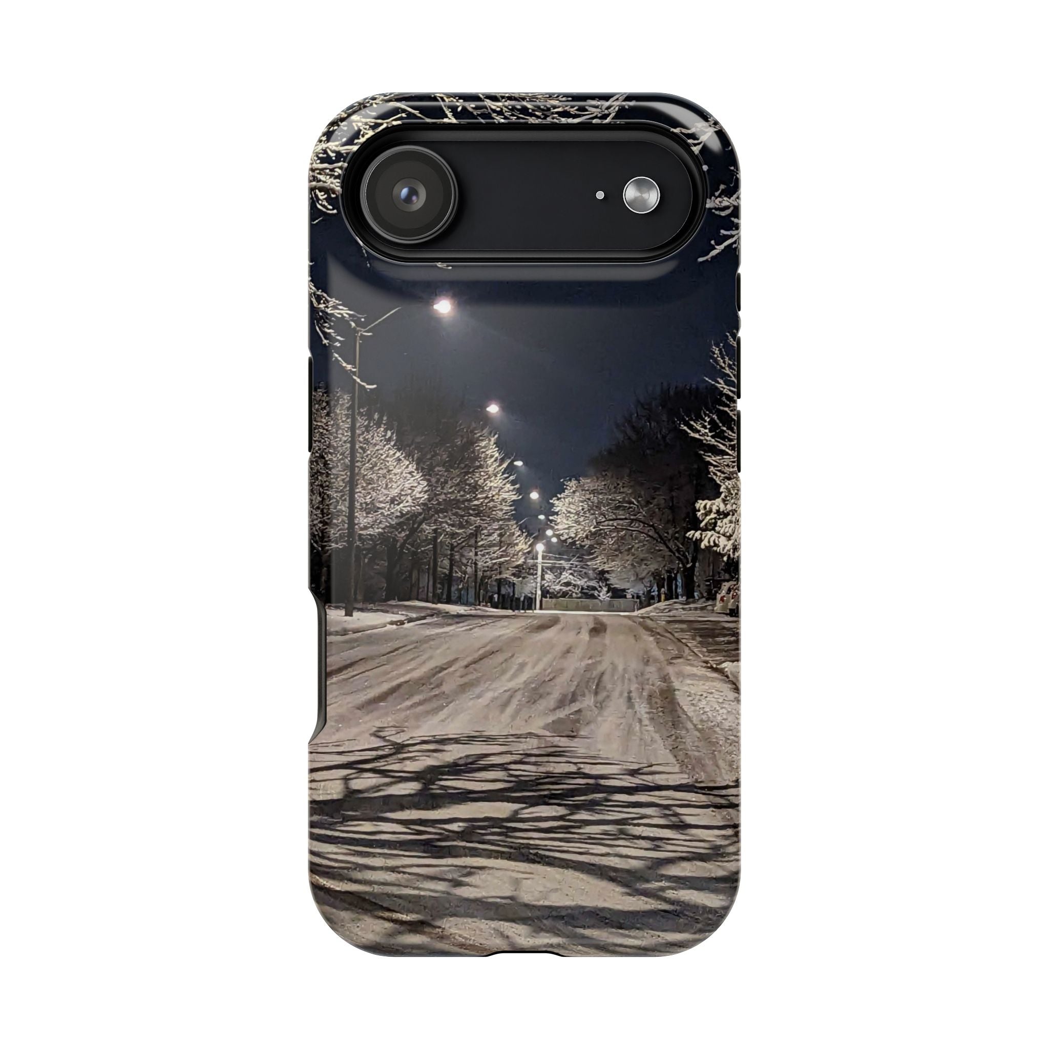 Winter Night Snow Road Magnetic Impact-Resistant Phone Case