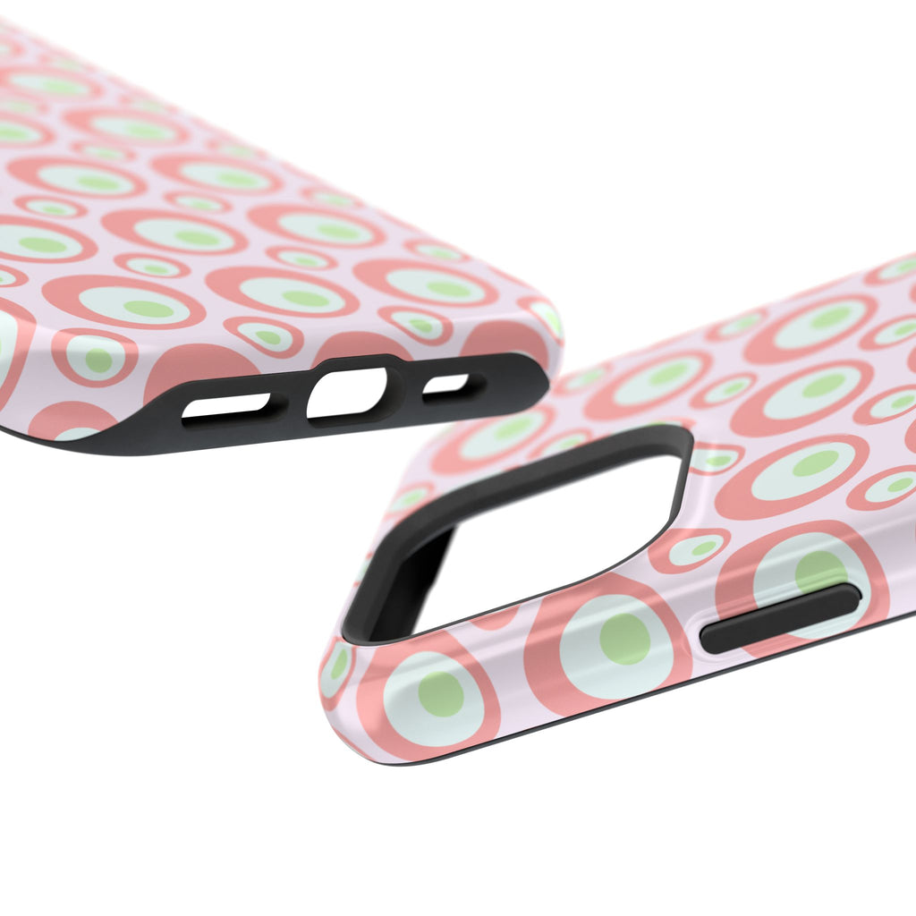Pink Retro Circles Magnetic Impact-Resistant Phone Case