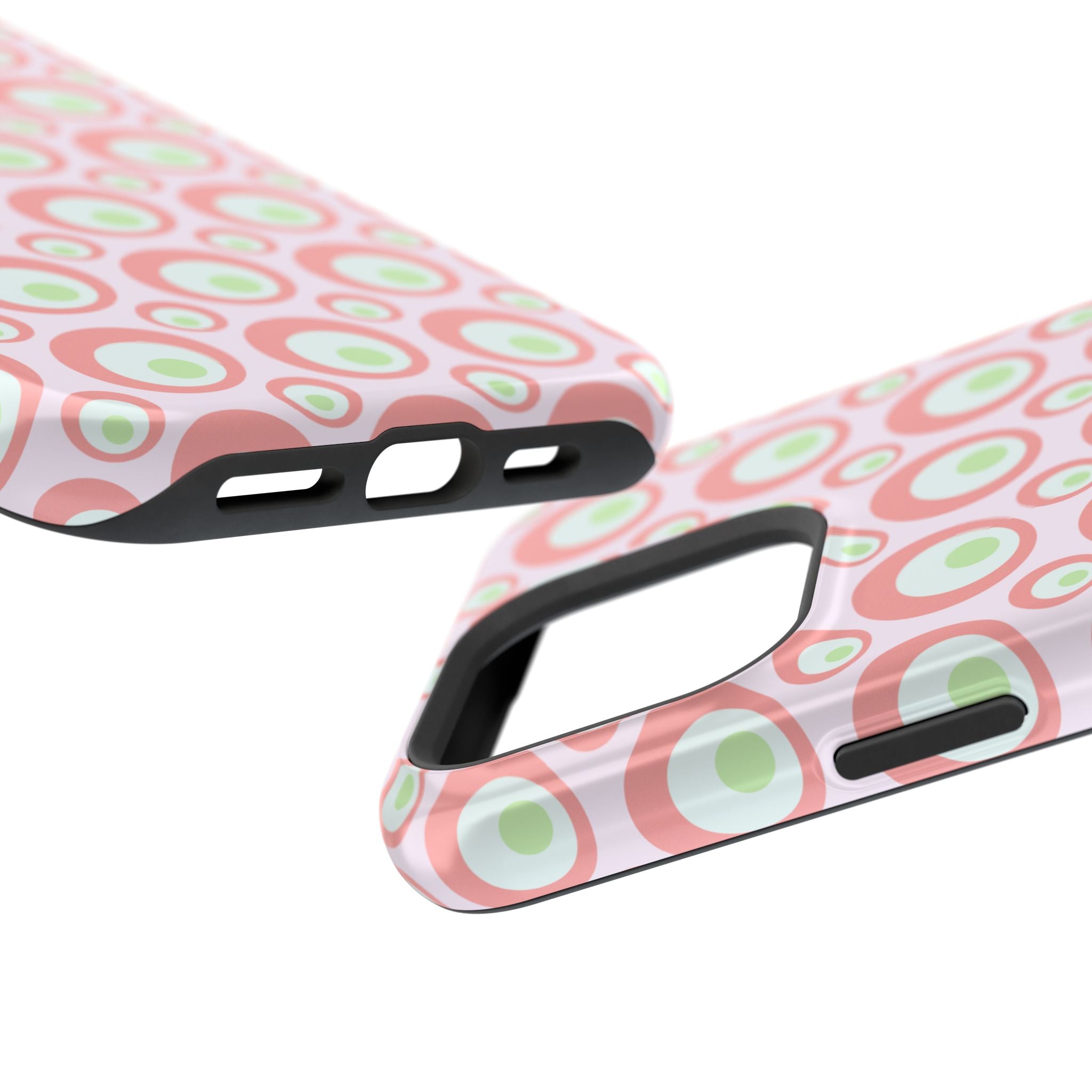 Pink Retro Circles Magnetic Impact-Resistant Phone Case