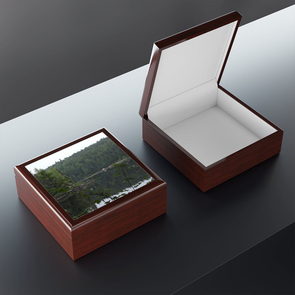 Scenic Forest Lake Jewelry Box — Personalized Nature Photo Keepsake
