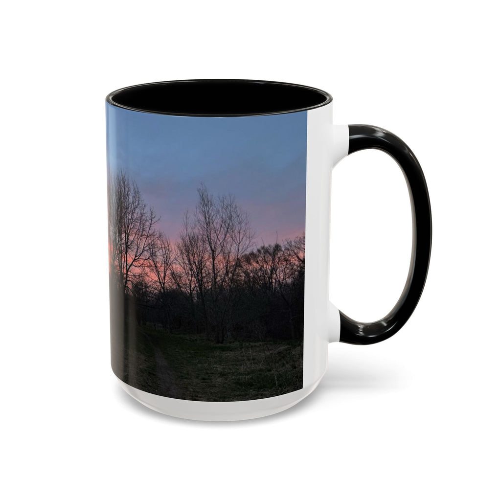 Sunset Silhouette In Derby, UK Coffee Mug — Scenic Tree Silhouette at Dusk (11/15oz)