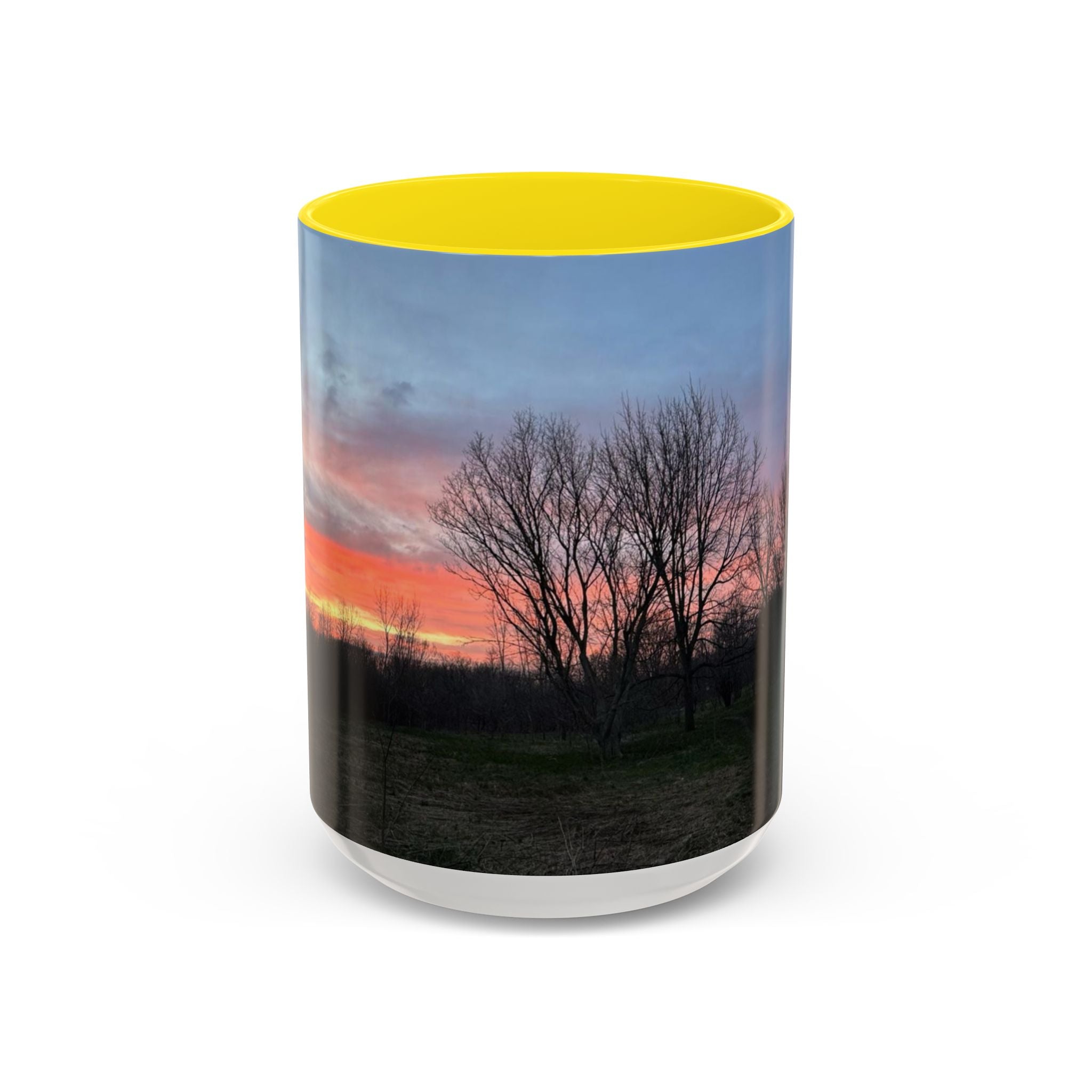 Sunset Silhouette In Derby, UK Coffee Mug — Scenic Tree Silhouette at Dusk (11/15oz)