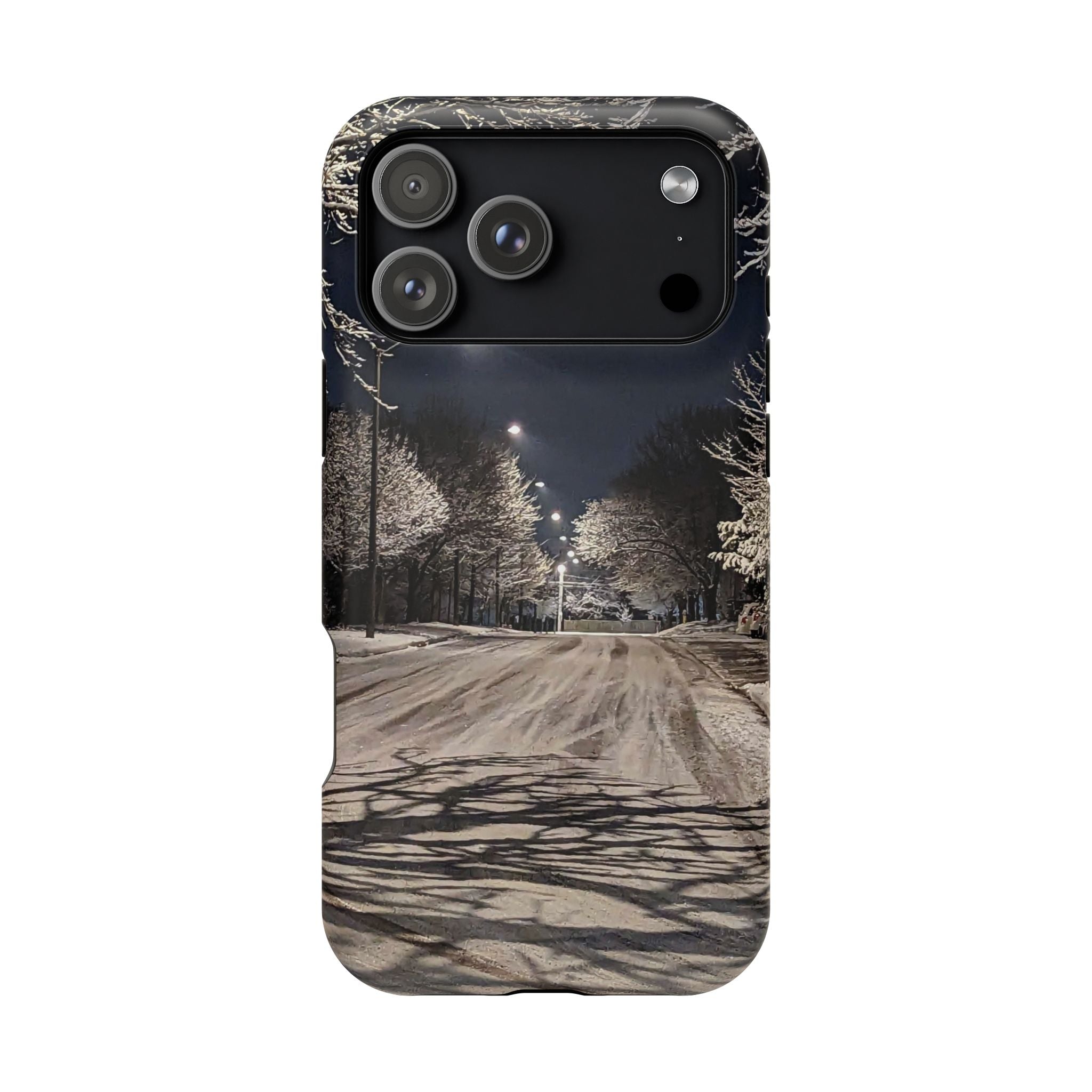 Winter Night Snow Road Magnetic Impact-Resistant Phone Case