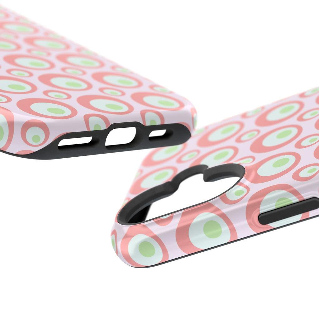 Pink Retro Circles Magnetic Impact-Resistant Phone Case