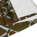 Geometric Mosaic Table Runner — Brown & Sage Decorative Dining Accent
