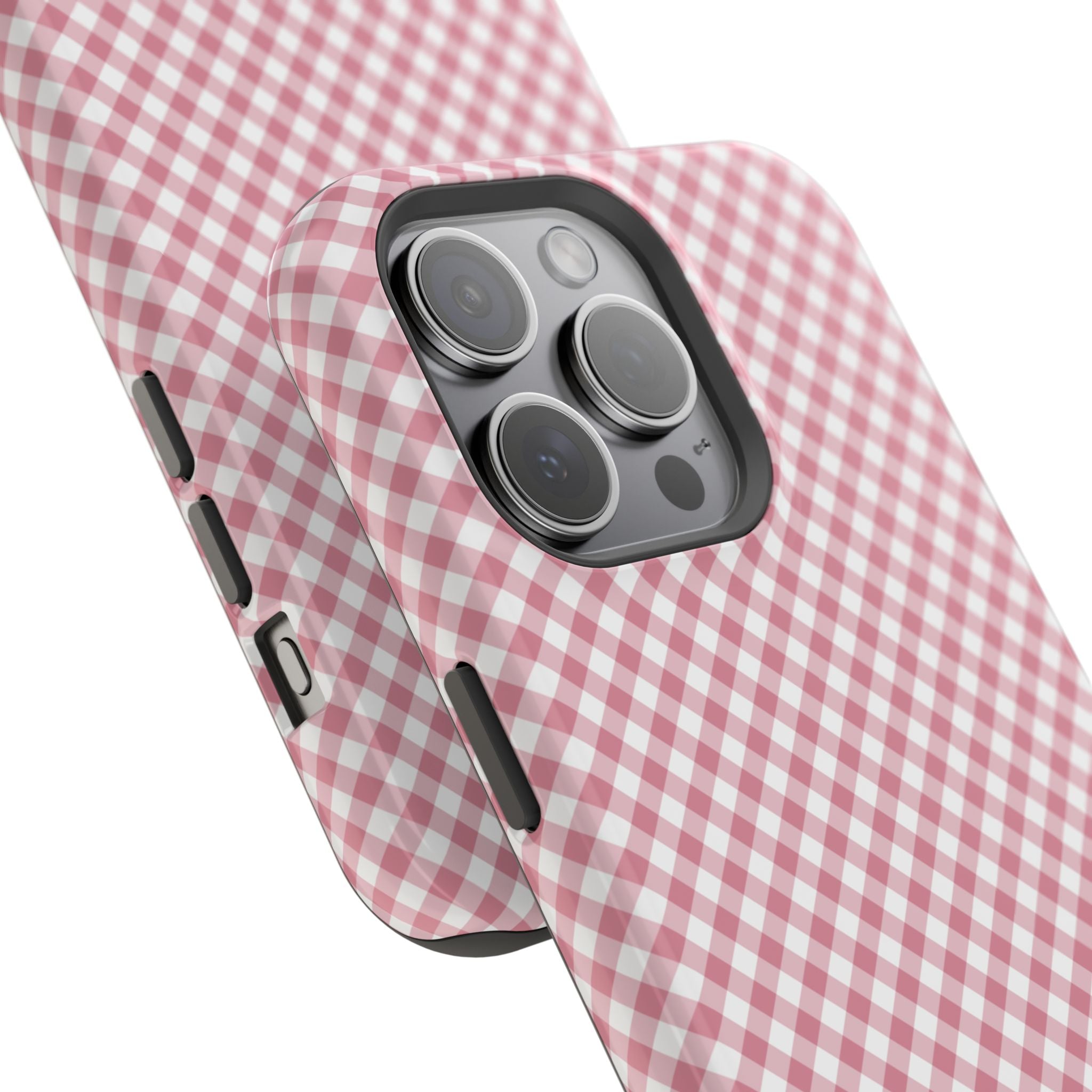 Pink Gingham Magnetic Impact-Resistant Phone Case