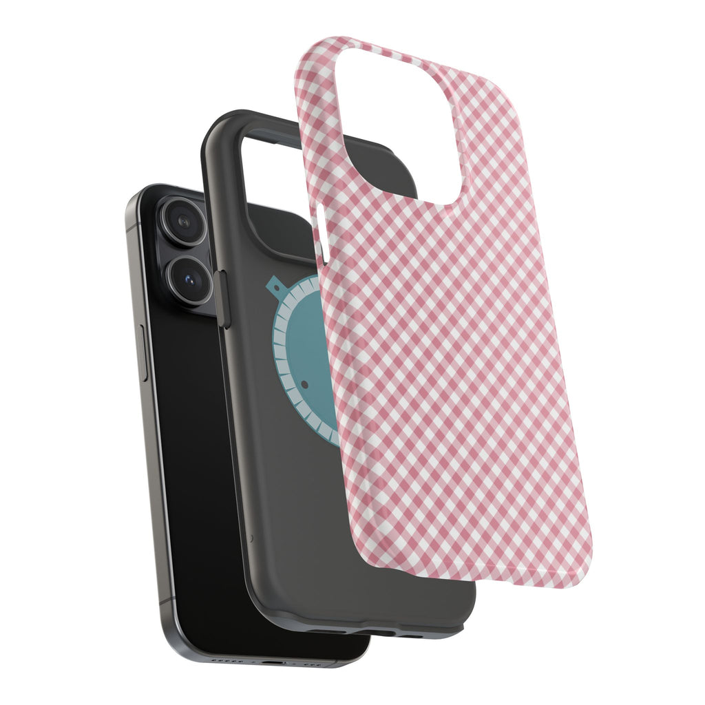 Pink Gingham Magnetic Impact-Resistant Phone Case