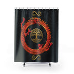 Ouroboros Dragon Shower Curtain — Celtic Tree of Life Bathroom Decor