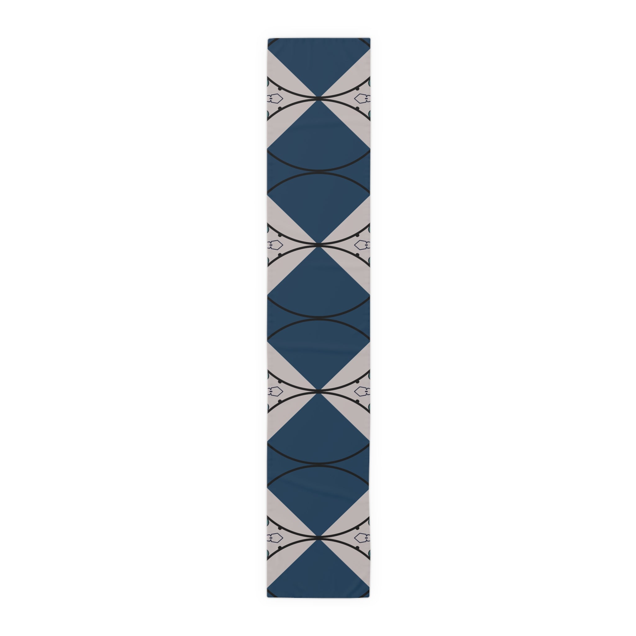 Geometric Navy Tile Table Runner