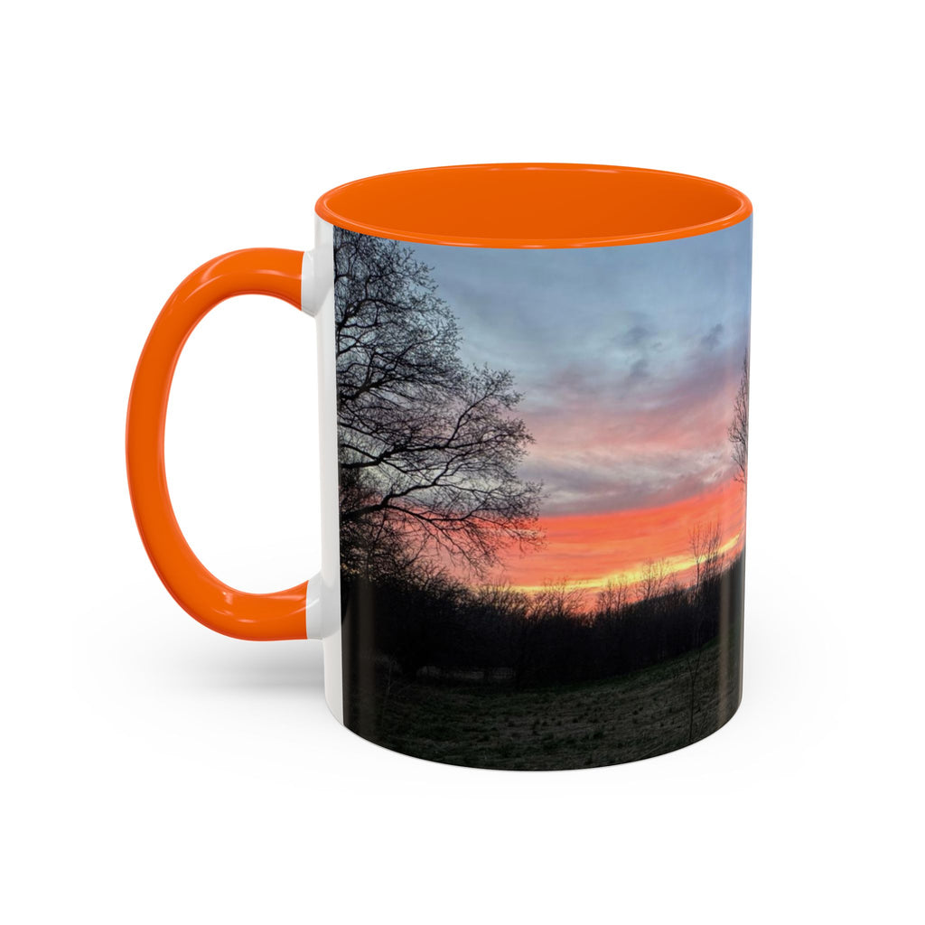 Sunset Silhouette In Derby, UK Coffee Mug — Scenic Tree Silhouette at Dusk (11/15oz)