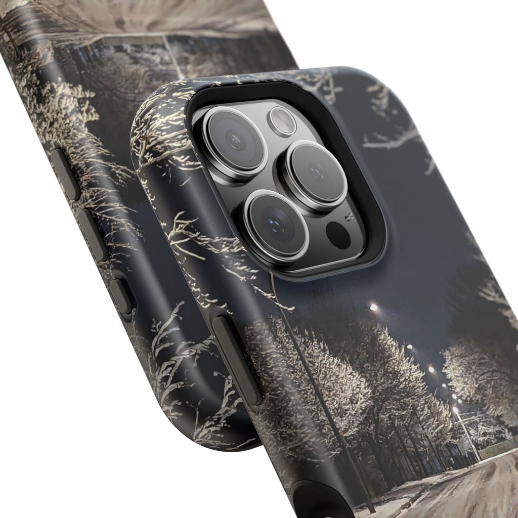 Winter Night Snow Road Magnetic Impact-Resistant Phone Case