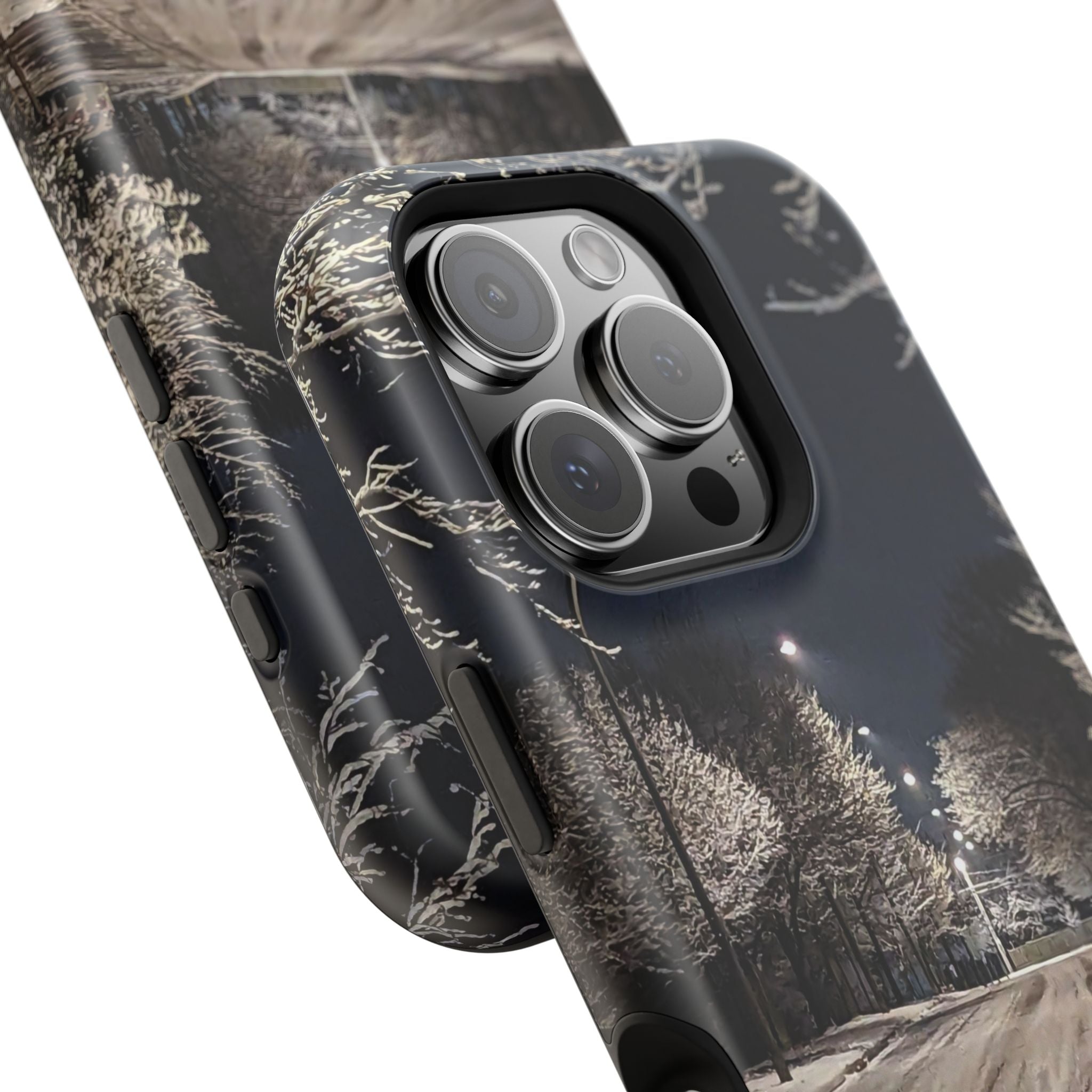 Winter Night Snow Road Magnetic Impact-Resistant Phone Case