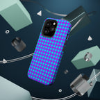 Phone Case — Blue & Purple Gingham Magnetic Impact-Resistant Case