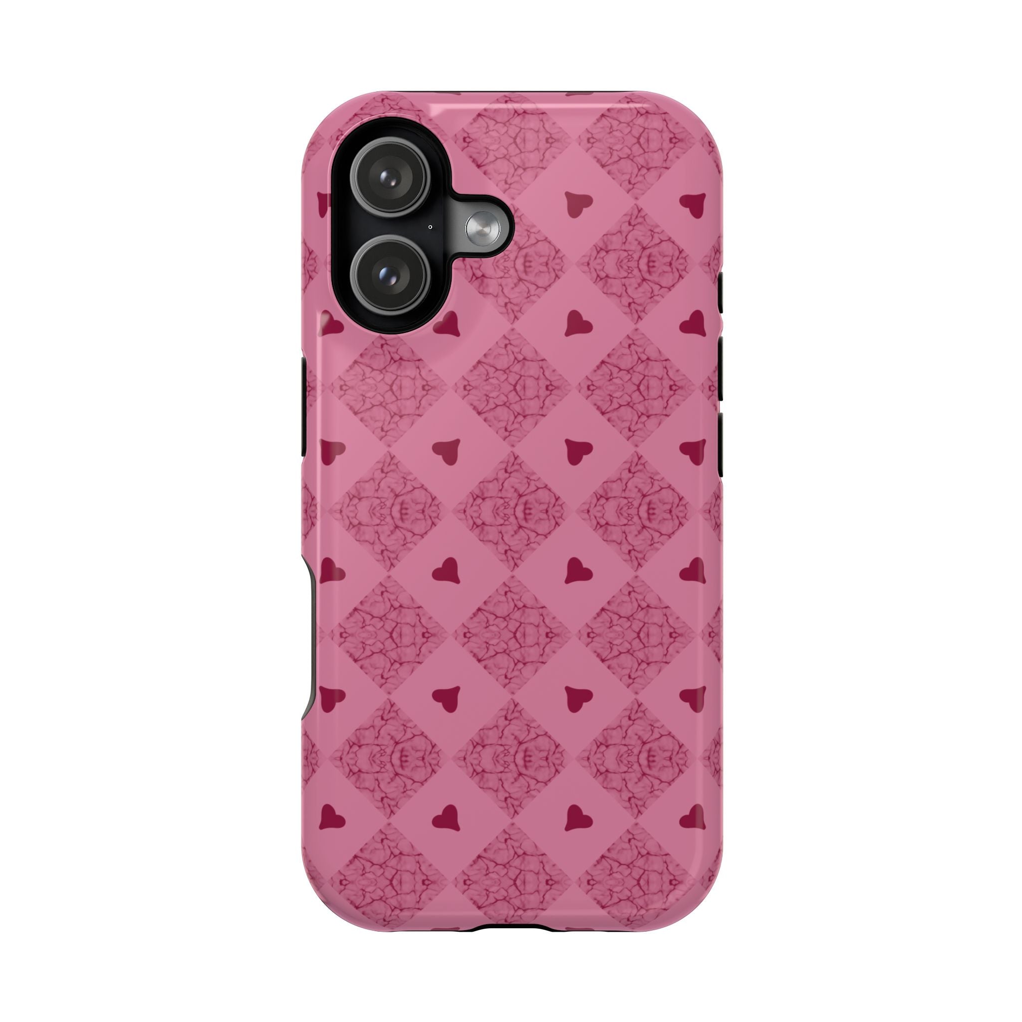 Pink Vintage Hearts Magnetic Impact-Resistant Phone Case