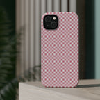 Pink Gingham Magnetic Impact-Resistant Phone Case