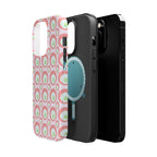 Pink Retro Circles Magnetic Impact-Resistant Phone Case