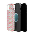 Pink Retro Circles Magnetic Impact-Resistant Phone Case