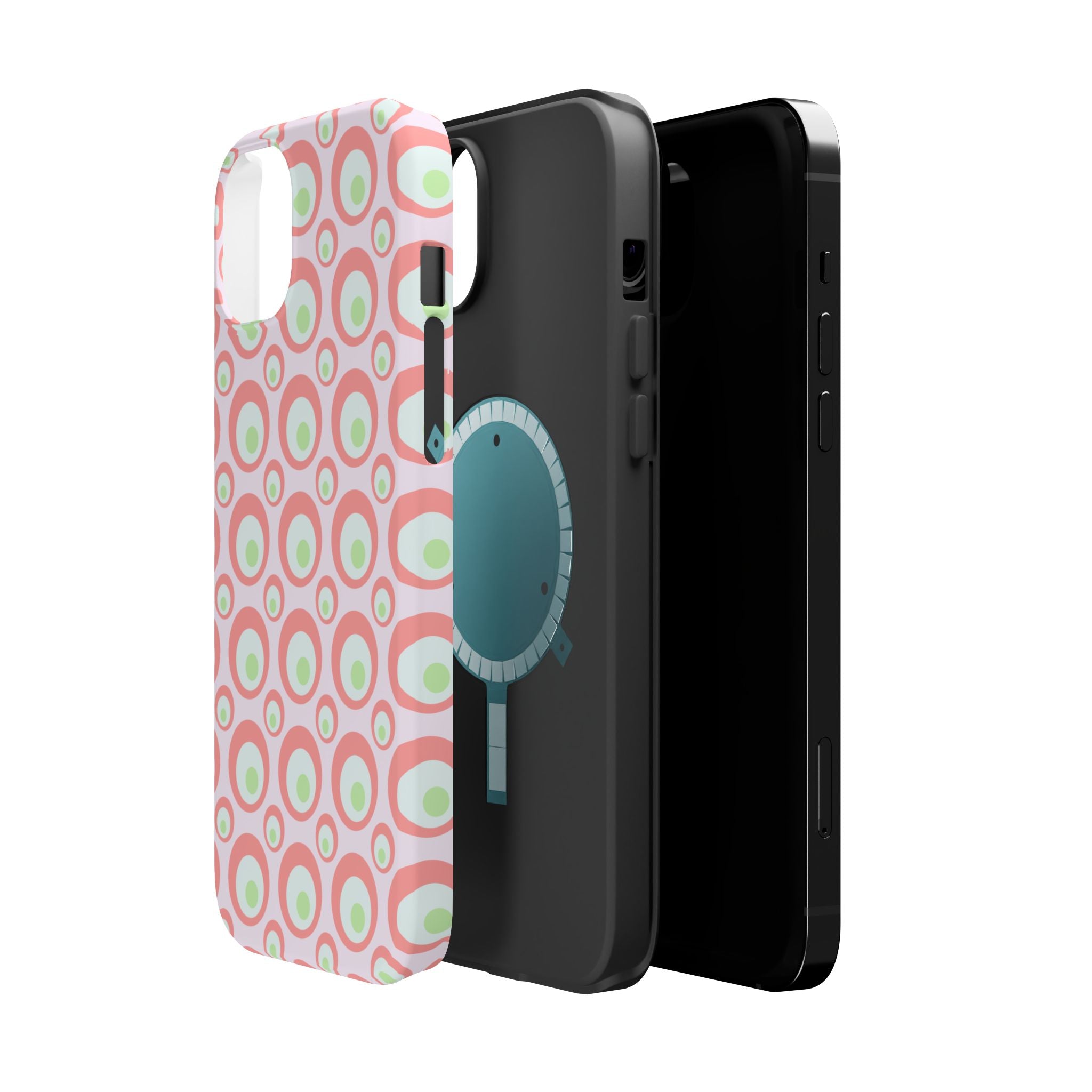 Pink Retro Circles Magnetic Impact-Resistant Phone Case