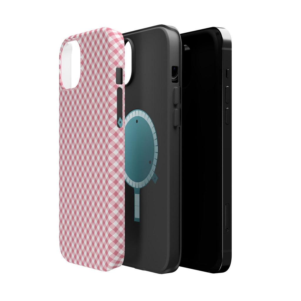 Pink Gingham Magnetic Impact-Resistant Phone Case