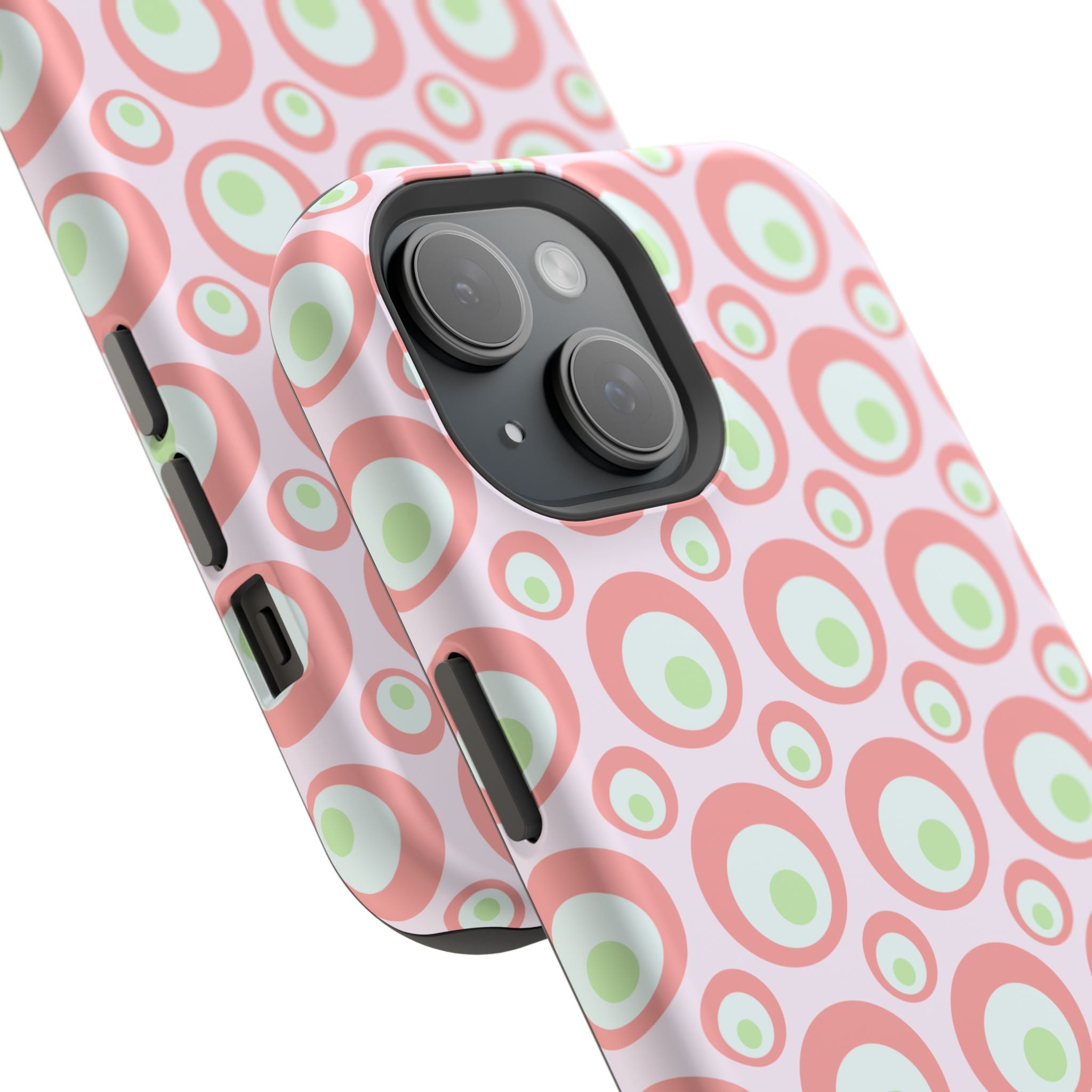 Pink Retro Circles Magnetic Impact-Resistant Phone Case