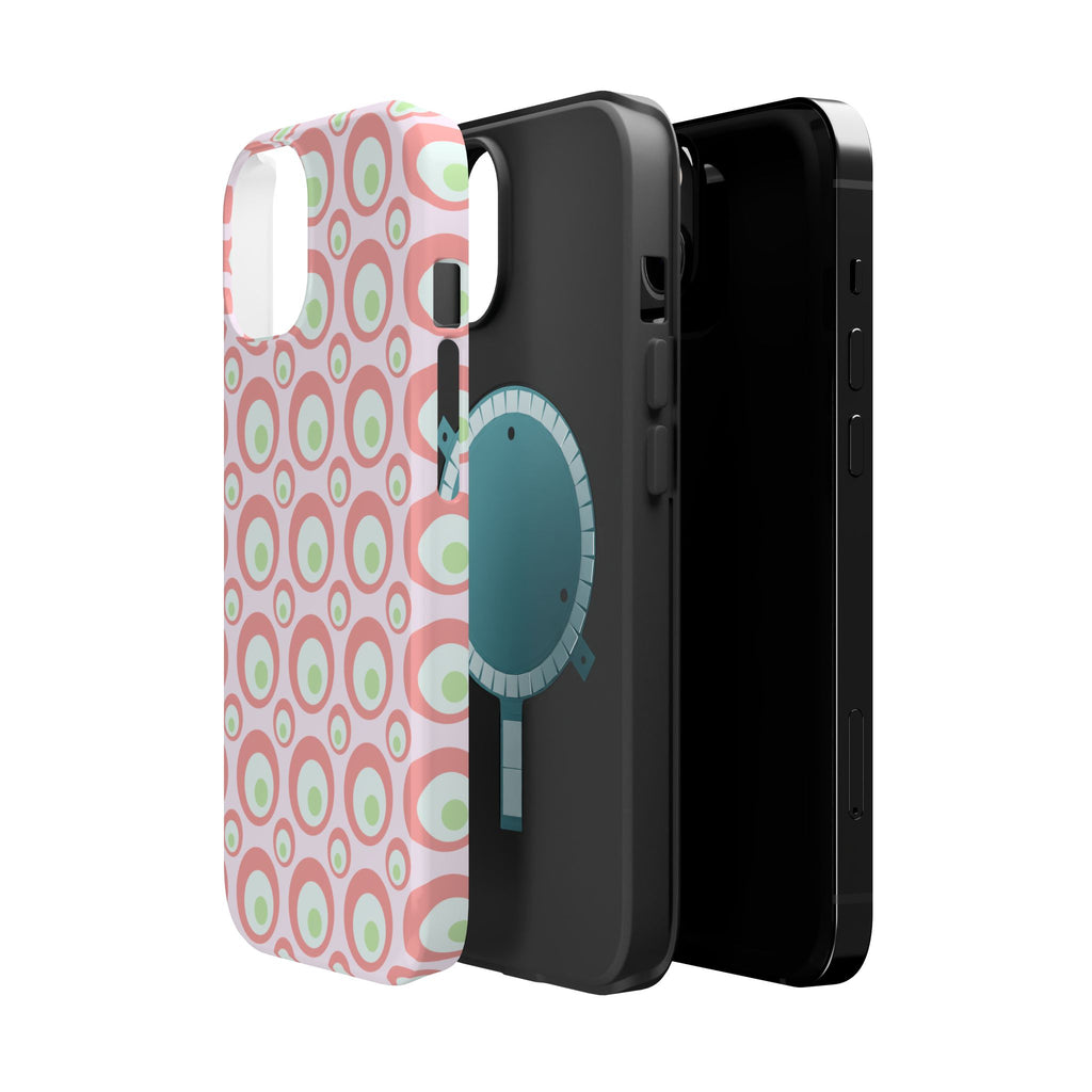 Pink Retro Circles Magnetic Impact-Resistant Phone Case