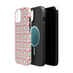 Pink Retro Circles Magnetic Impact-Resistant Phone Case
