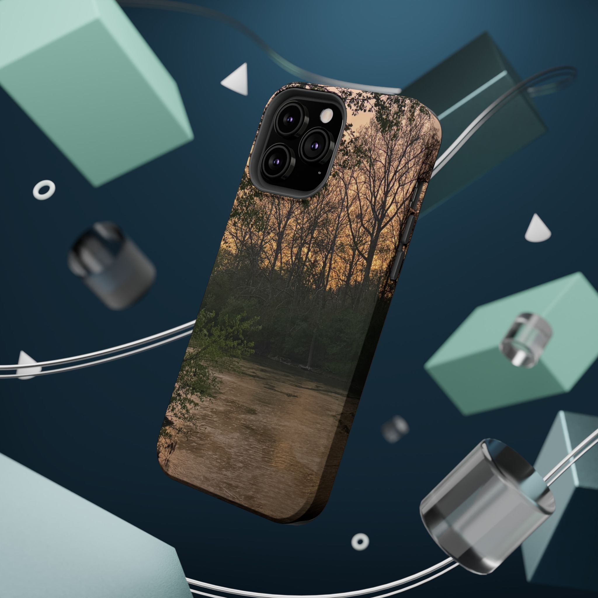 Nature River Sunset Phone Case — Magnetic Impact‑Resistant