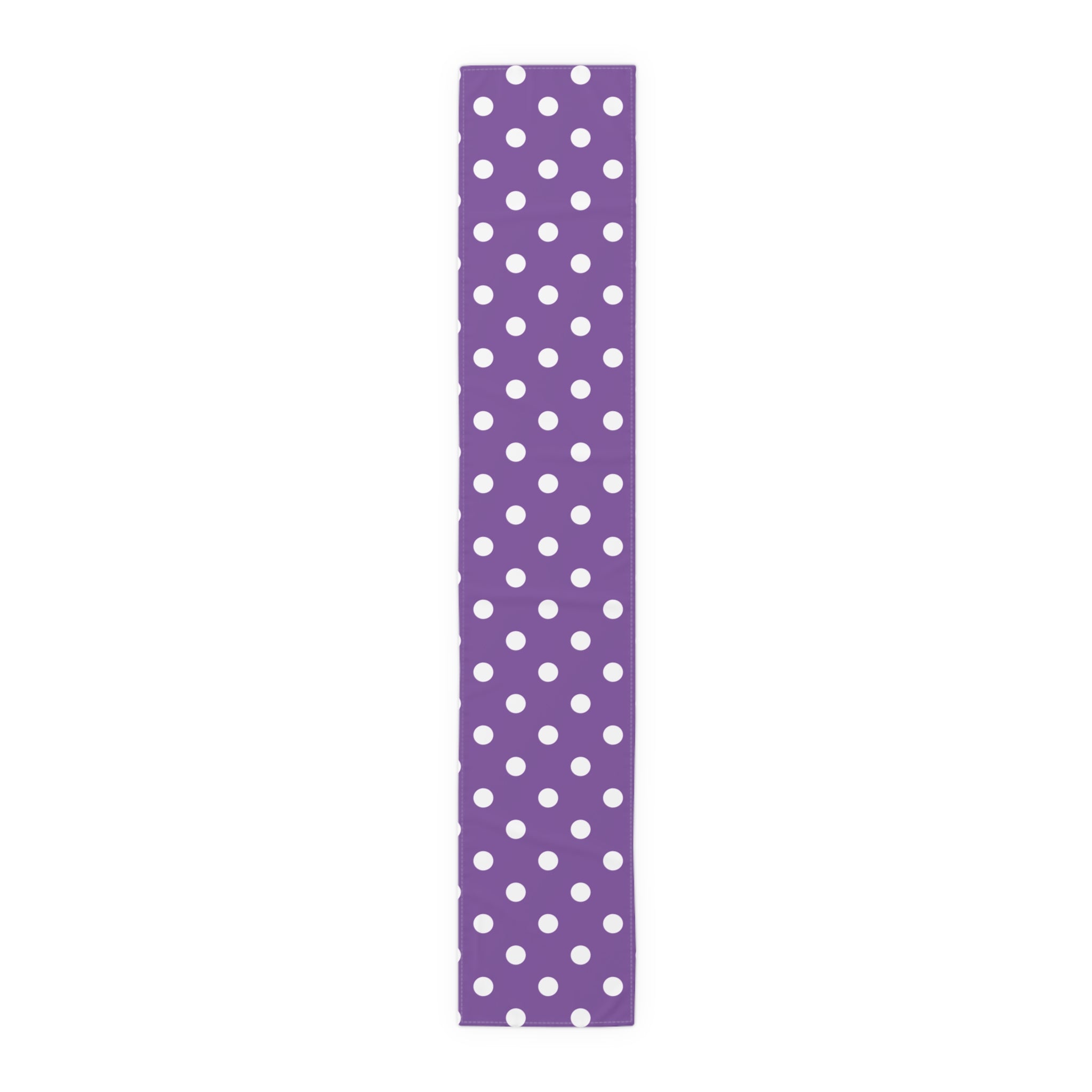 Purple White Polka Dot Table Runner — Cotton-Poly Decorative Accent for Dining, Parties & Easter