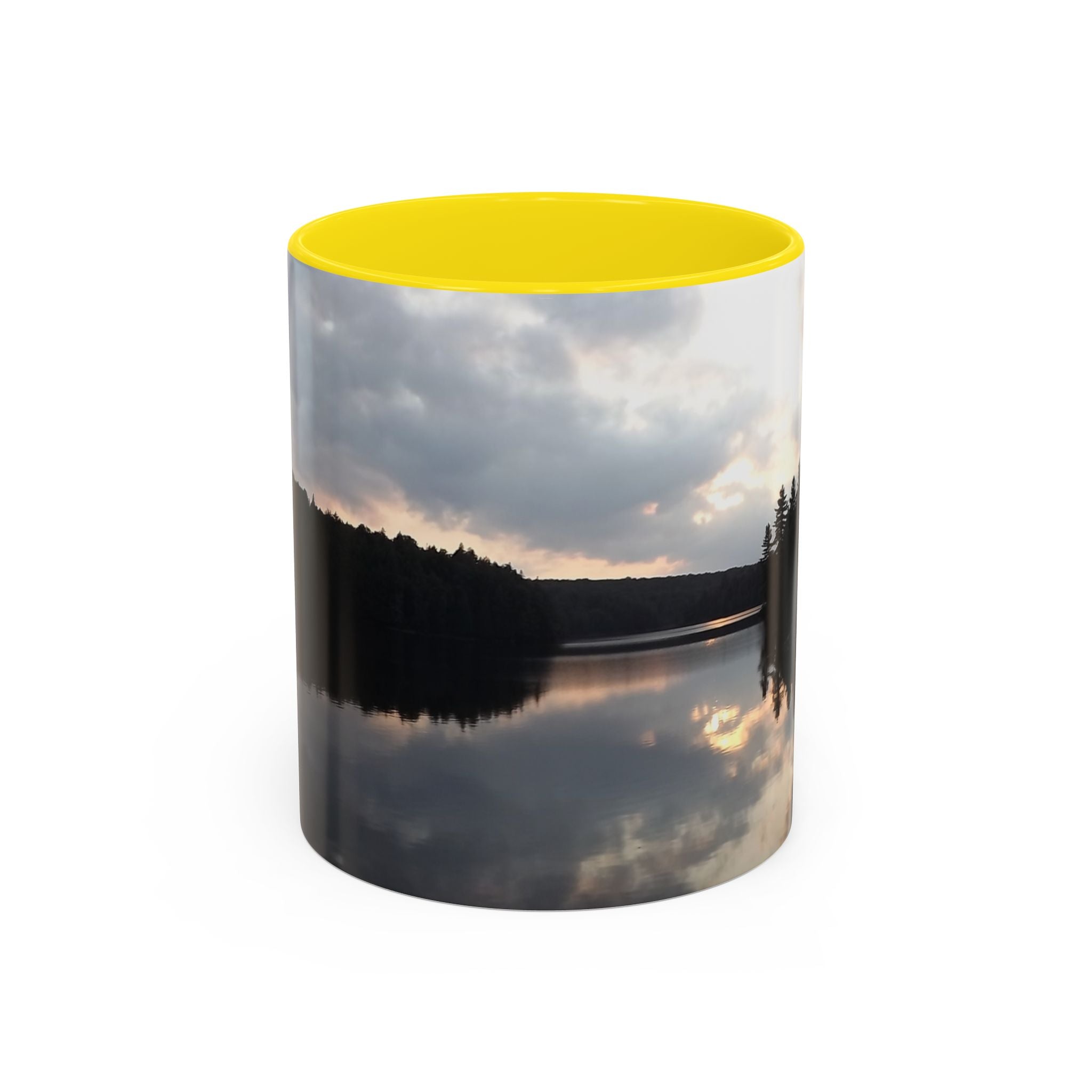 Lake Sunset Accent Coffee Mug — Scenic Reflection Photography 11/15oz