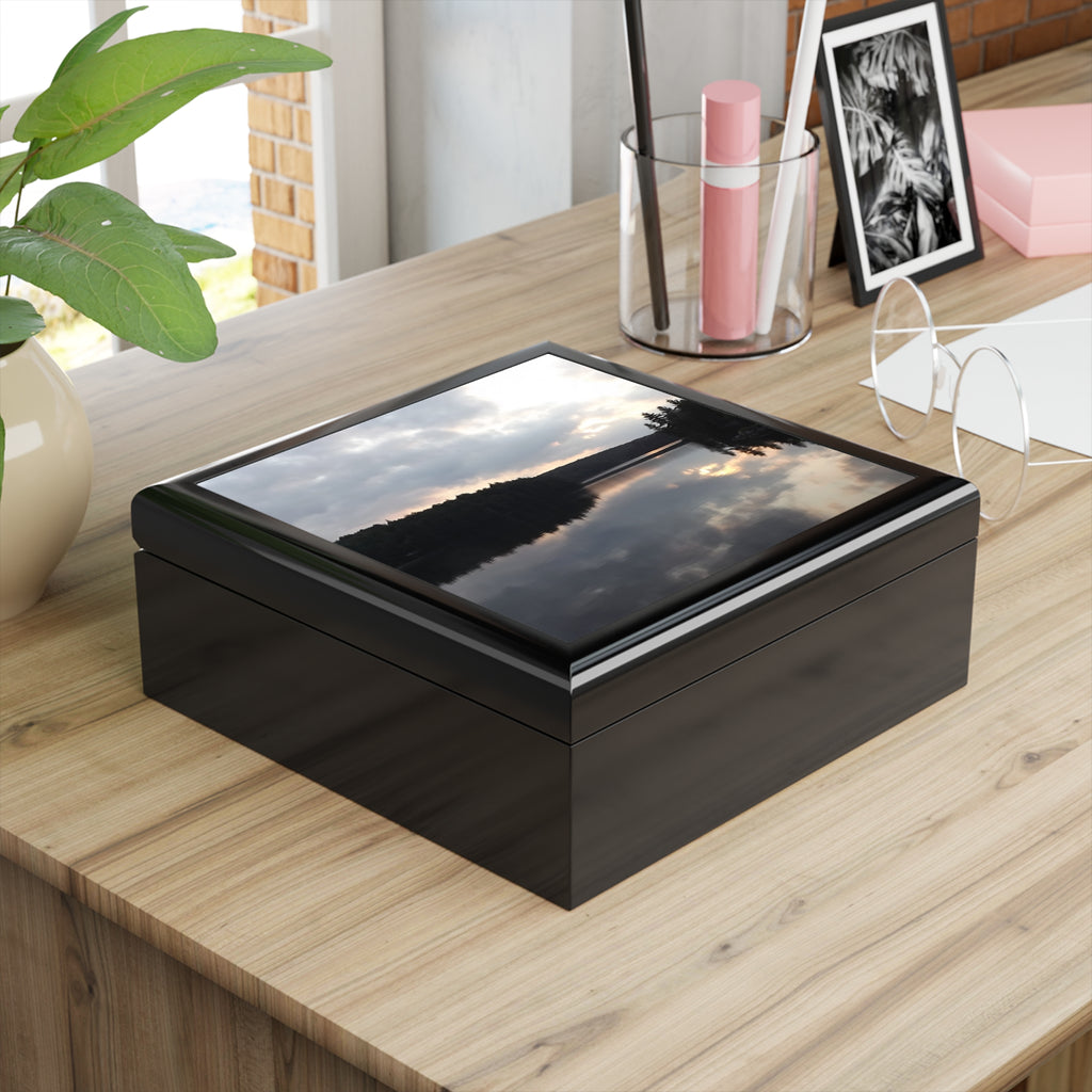 Lake Reflection Jewelry Box — Scenic Nature Keepsake Gift
