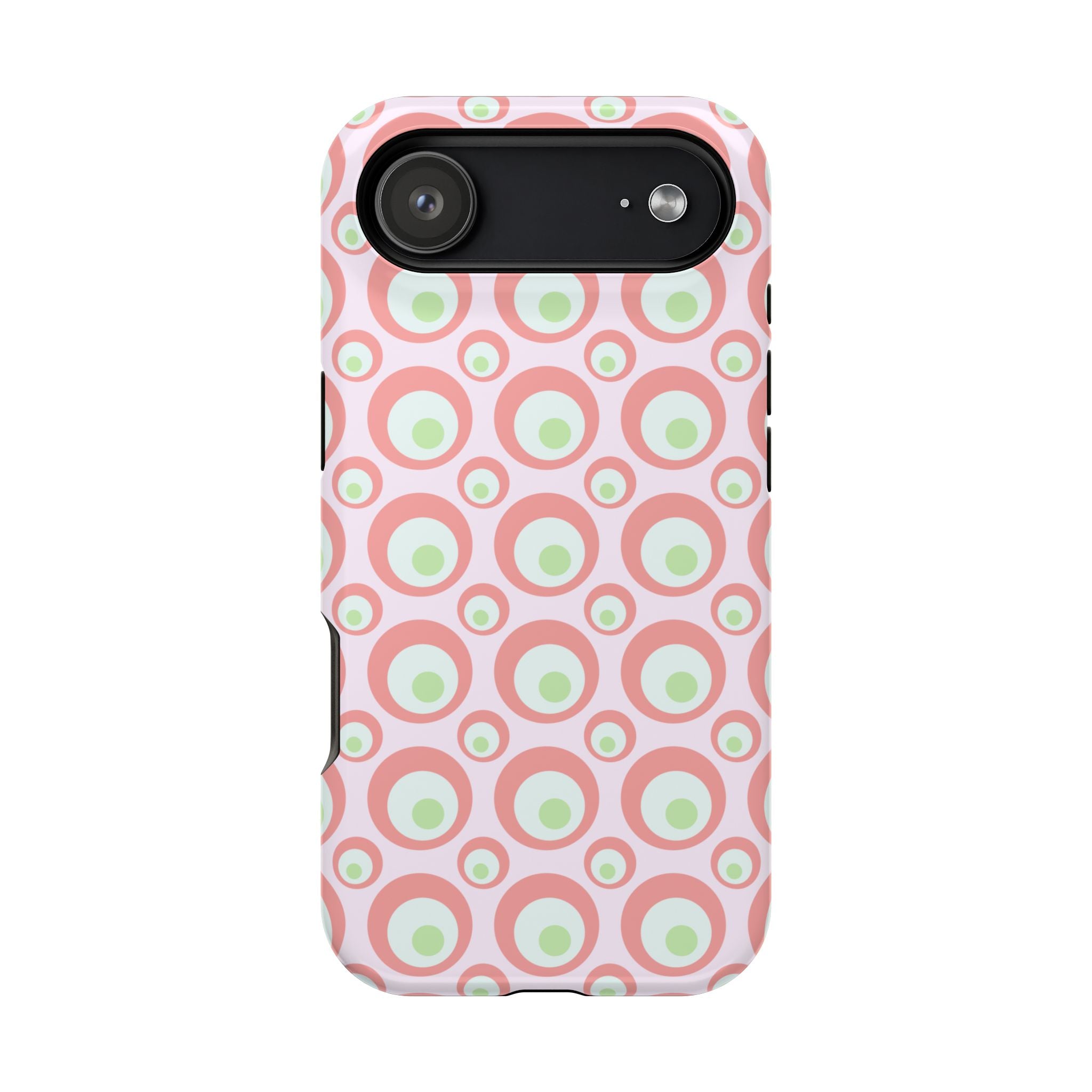 Pink Retro Circles Magnetic Impact-Resistant Phone Case